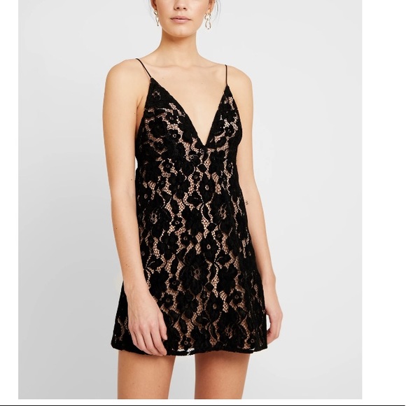 Free People Dangerous Love Lace Black Mini Dress - Picture 2 of 6